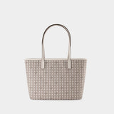 Cabas Small Zip - Tory Burch - Toile - Bleu