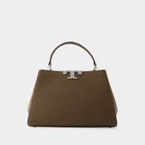 Sac à Bandoulière Eleanor Satchel - Tory Burch - Cuir - Gris