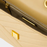 Sac Kira Chevron Small Convertible - Tory Burch - Cuir - Desert Dune