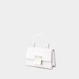 Sac Trend Spazzolato Mini - Tory Burch - Cuir - Blanc