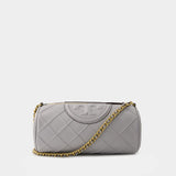 Sac À Main Fleming Soft Barrel - Tory Burch - Cuir - Gris