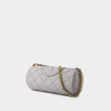 Sac À Main Fleming Soft Barrel - Tory Burch - Cuir - Gris