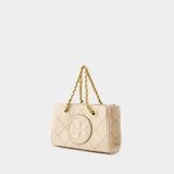 Cabas Fleming Soft Mini Chain - Tory Burch - Cuir - New Cream