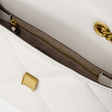 Sac Kira Diamond Quilt Small Convertible - Tory Burch - Cuir - Blanc