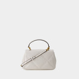 Sac À Main Kira Diamond Quilt Top Handle - Tory Burch - Cuir - Blanc