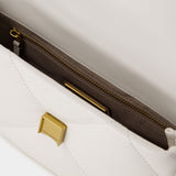 Sac À Main Kira Diamond Quilt Top Handle - Tory Burch - Cuir - Blanc