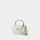 Sac À Main Kira Diamond Quilt Top Handle - Tory Burch - Cuir - Blanc