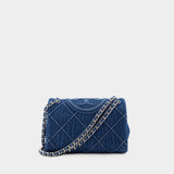 Sac Fleming Soft Small Convertible - Tory Burch - Denim - Bleu