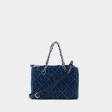 Cabas Fleming Soft Mini - Tory Burch - Denim - Bleu