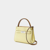 Sac Lee Radziwill Pebbled Petite Double - Tory Burch - Cuir - Lemon