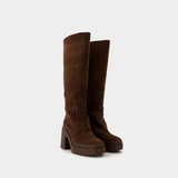 Bottes Ninon en Cuir Marron