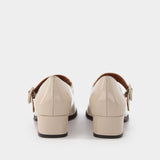 Escarpins Twiggy en Cuir Vernis Beige