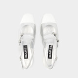 Escarpins Abricot - Carel - Cuir - Blanc/Argenté