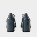 Escarpins Alice - Carel - Cuir Verni - Bleu Gris