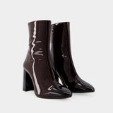 Bottines Donna - Carel - Cuir Verni - Marron/Noir