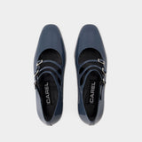 Escarpins Kina - Carel - Cuir Verni - Bleu Gris