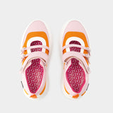 Sneakers Baskina - Carel - Cuir - Orange/Rose