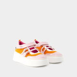 Sneakers Baskina - Carel - Cuir - Orange/Rose