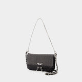 Sac Hobo Rock Nano Plumetis - Zadig & Voltaire - Cuir - Noir