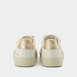 Sneakers Recife Logo - Veja - Cuir - Blanc/Platine