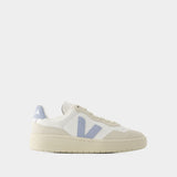 Sneakers V-90 - Veja - Cuir - Blanc Acier