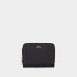 Porte-Monnaie Compact Emmanuel - A.P.C - Cuir - Noir