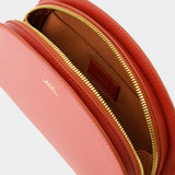 Sac à Bandoulière Demi-Lune - A.P.C. - Cuir - Rouge