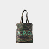 Tote Bag Lou Reversible - A.P.C. - Synthétique - Kaki