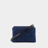 Sac À Bandoulière Merine Puffy - Isabel Marant - Cuir - Bleu Foncé