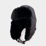 Chapeau Chapka Monogram Matelassé en Nylon/Fausse Forrure Noir