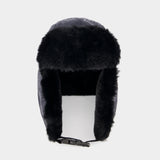 Chapeau Chapka Monogram Matelassé en Nylon/Fausse Forrure Noir