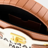 Sac Hobo Bbuzz 22 - Balmain - Toile - Beige/Marron