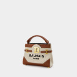 Sac Hobo Bbuzz 22 - Balmain - Toile - Beige/Marron