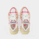 Sneakers B-East - Balmain - Cuir - Blanc/Rose Fluo