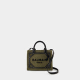 Cabas B-Army Shopper Mini - Balmain - Toile - Kaki/Noir