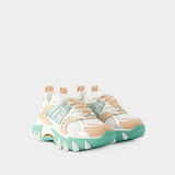 Sneakers B-East PB - Balmain - Cuir - Blanc/Vert