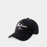 Casquette Signature - Balmain - Coton - Noir/Ivoire