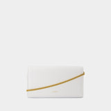 Wallet On Chain Emblème - Balmain - Cuir - Blanc