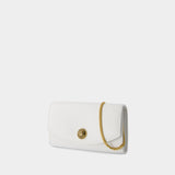 Wallet On Chain Emblème - Balmain - Cuir - Blanc