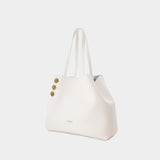 Cabas Emblème - Balmain - Cuir - Blanc