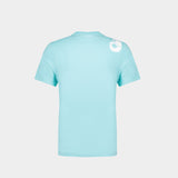 T-Shirt Classique Shell - Courrèges - Coton - Bleu/Blanc