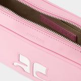 Sac Hobo Baguette - Courreges - Cuir - Candy Pink