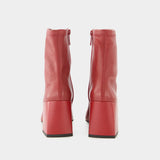Bottines Heritage - Courreges - Cuir - Groseille Foncé