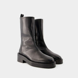 Bottines Zipped - Courreges - Cuir - Noir