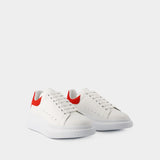 Sneaker Oversized - Alexander Mcqueen - Cuir - Blanc/Rouge