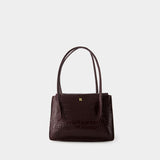 Sac Porté Épaule Le J - Rouje - Cuir - Bordeaux Croco