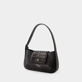 Sac Porté Épaule Baguette - Rouje - Cuir - Croco Noir