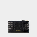 Portefeuille Flat Zip W/Cc - Alexander Mcqueen - Cuir - Noir