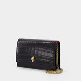 Sac Skull Petit en Cuir Noir