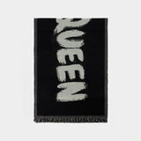 Écharpe Sc Over Mcqueen Af - Alexander Mcqueen - Laine - Noir/Ivoire